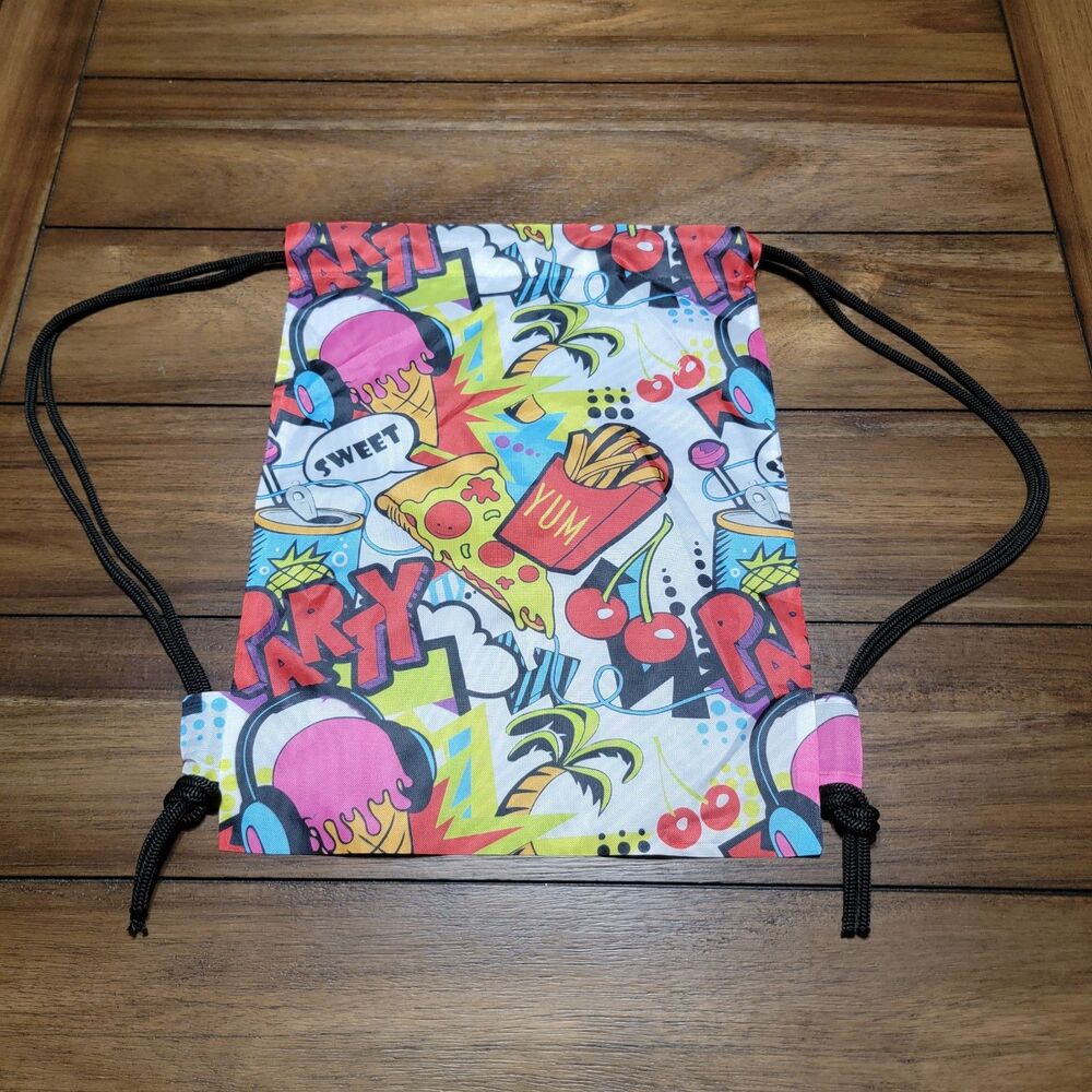 Carnival Cruise Cherry On Top Drawstring Bag / Backpack Food Party 12" X 16"